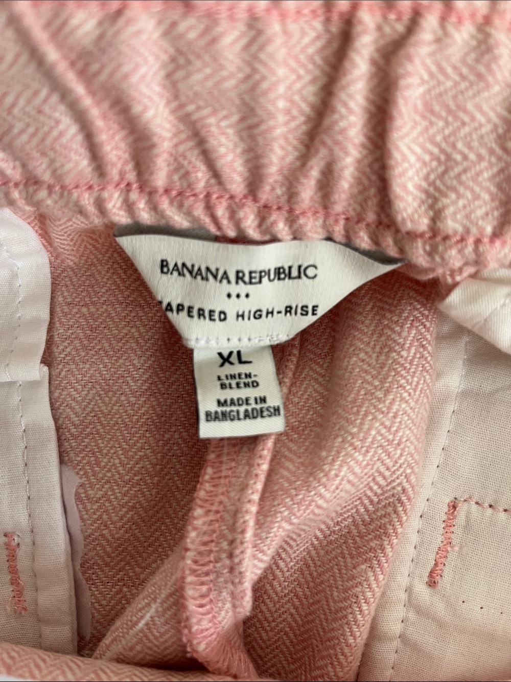 Banana Republic Pink Cropped Linen-Blend Pants - Picture 3 of 5
